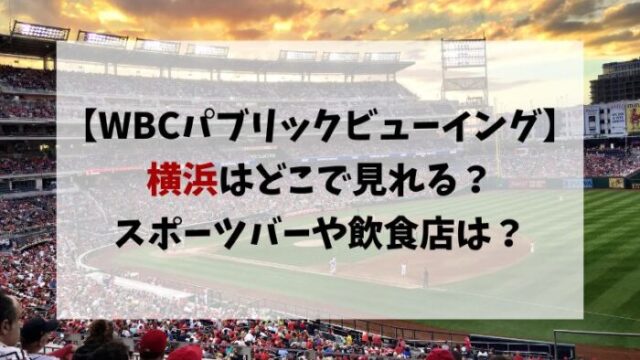 WBCパブリックビューイング横浜はどこで見れる？スポーツバーや飲食店を紹介！